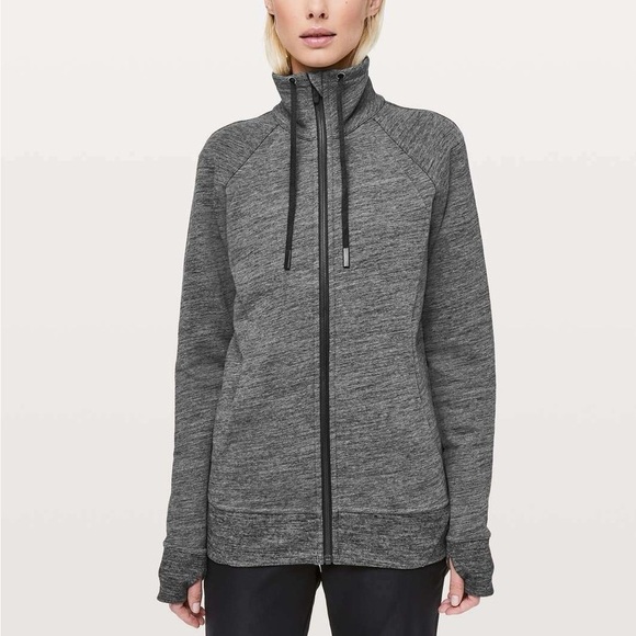 lululemon athletica Jackets & Blazers - Lululemon Huddle and Hustle Jacket Womens Size 4 Gray Full Zip LW4AVDS Stretch